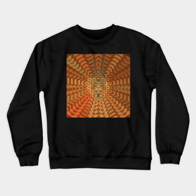 Electroluminated Skull Radiate - Root Beer Crewneck Sweatshirt by Boogie 72